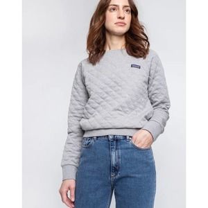 Patagonia Organic Cotton Quilt Crew Neck Sweatshirt Drifter Gray Medium